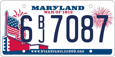 MD license plate 6BJ7087