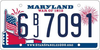 MD license plate 6BJ7091