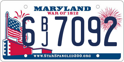 MD license plate 6BJ7092