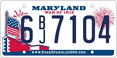 MD license plate 6BJ7104