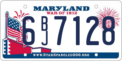 MD license plate 6BJ7128