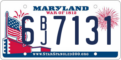 MD license plate 6BJ7131