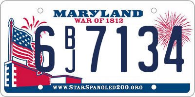 MD license plate 6BJ7134