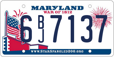 MD license plate 6BJ7137