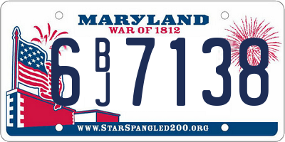 MD license plate 6BJ7138