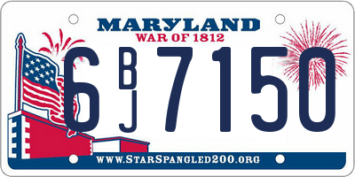 MD license plate 6BJ7150