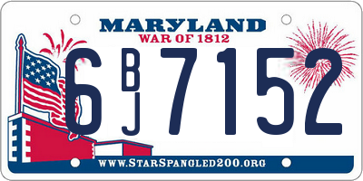 MD license plate 6BJ7152