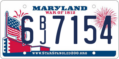 MD license plate 6BJ7154