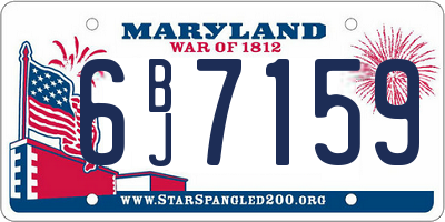 MD license plate 6BJ7159