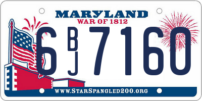 MD license plate 6BJ7160