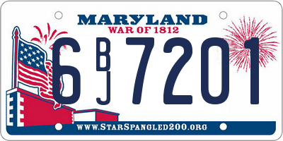 MD license plate 6BJ7201