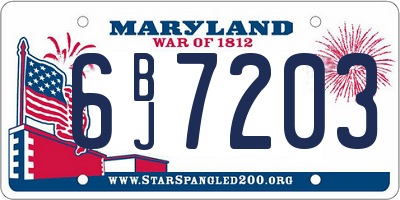 MD license plate 6BJ7203