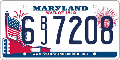 MD license plate 6BJ7208