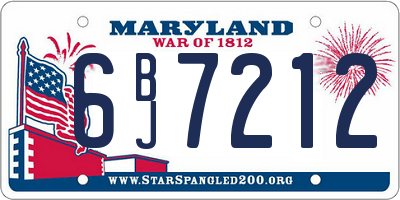 MD license plate 6BJ7212