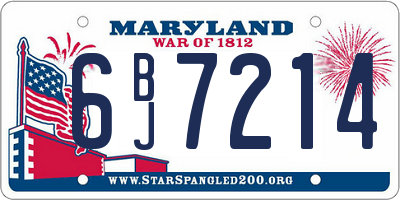 MD license plate 6BJ7214