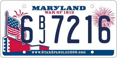 MD license plate 6BJ7216