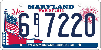 MD license plate 6BJ7220