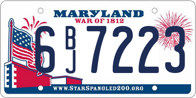 MD license plate 6BJ7223
