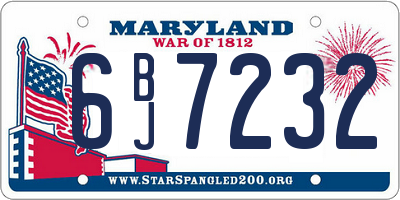 MD license plate 6BJ7232