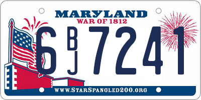 MD license plate 6BJ7241
