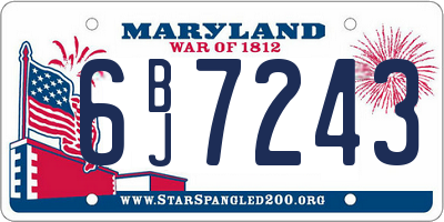 MD license plate 6BJ7243