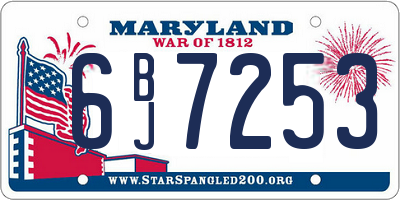 MD license plate 6BJ7253