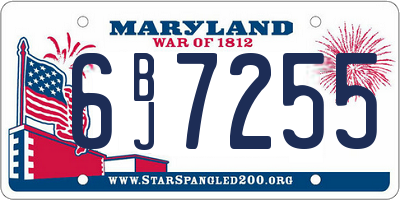 MD license plate 6BJ7255