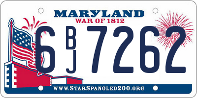 MD license plate 6BJ7262