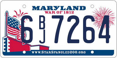 MD license plate 6BJ7264