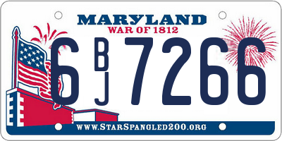 MD license plate 6BJ7266