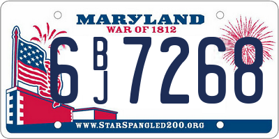 MD license plate 6BJ7268