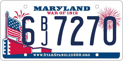 MD license plate 6BJ7270