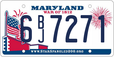 MD license plate 6BJ7271