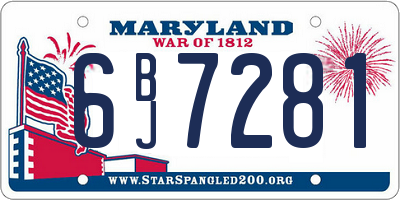 MD license plate 6BJ7281