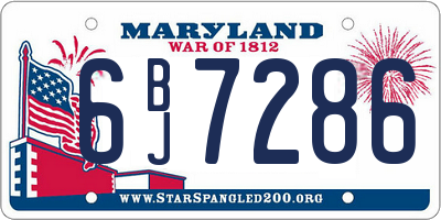 MD license plate 6BJ7286