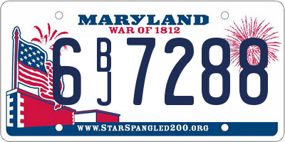 MD license plate 6BJ7288