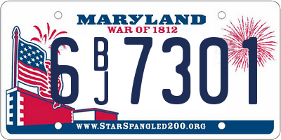 MD license plate 6BJ7301