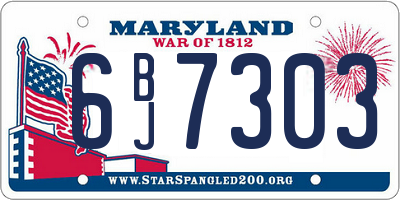 MD license plate 6BJ7303