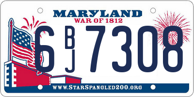 MD license plate 6BJ7308