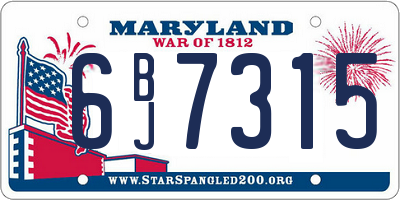 MD license plate 6BJ7315