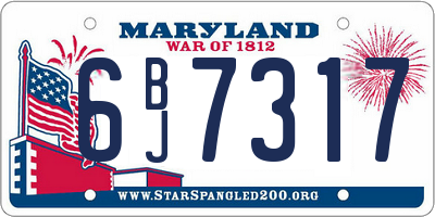 MD license plate 6BJ7317