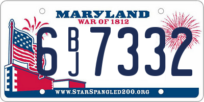 MD license plate 6BJ7332