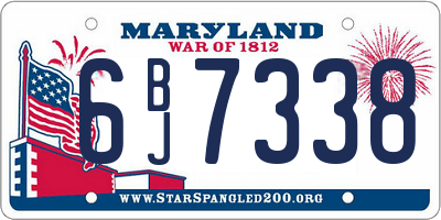 MD license plate 6BJ7338
