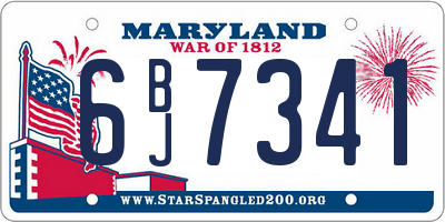 MD license plate 6BJ7341