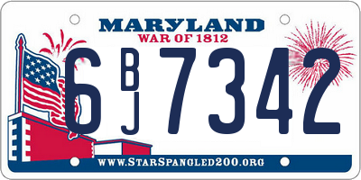 MD license plate 6BJ7342