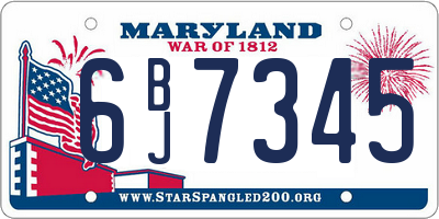 MD license plate 6BJ7345