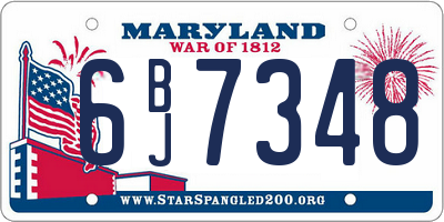 MD license plate 6BJ7348