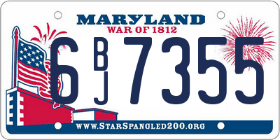 MD license plate 6BJ7355