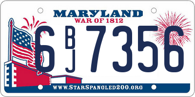 MD license plate 6BJ7356