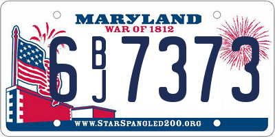MD license plate 6BJ7373